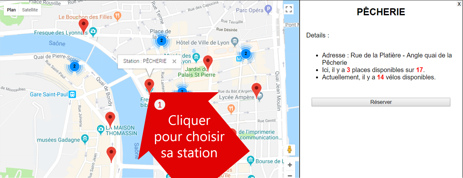 1 - cliquer pour choisir sa station