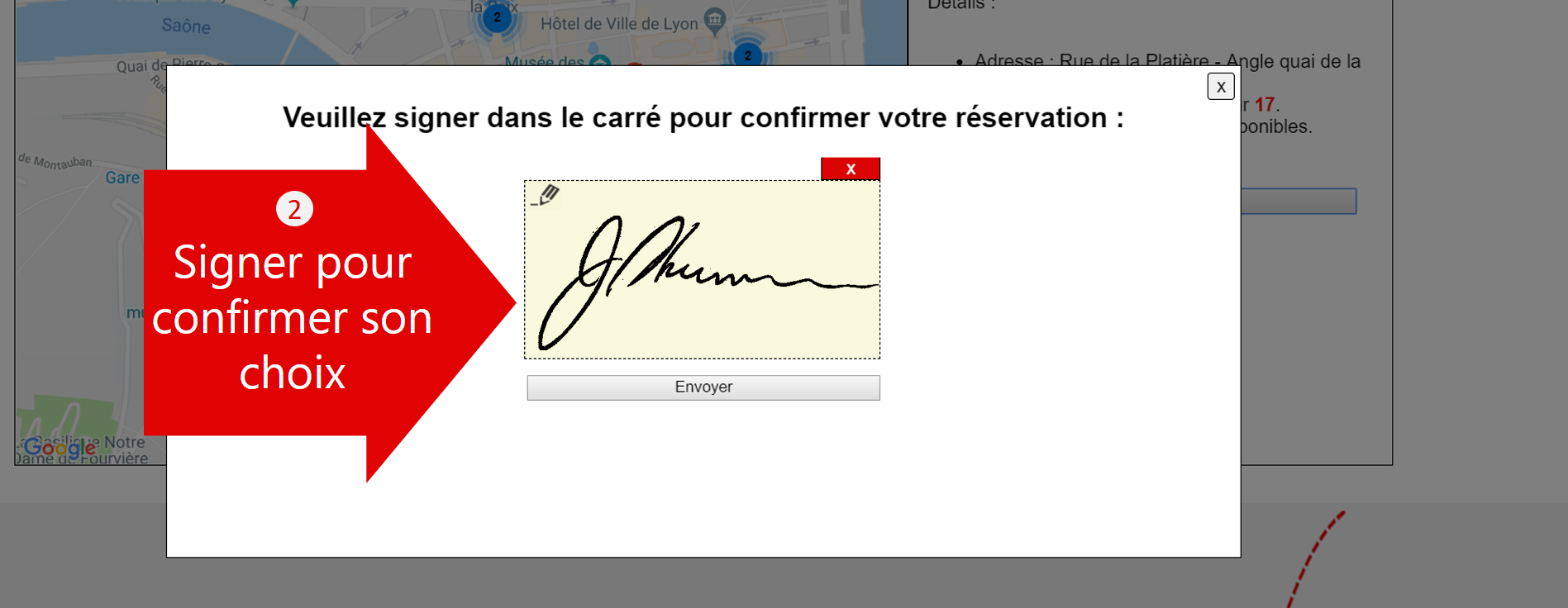 2 - signer pour confirmer son choix